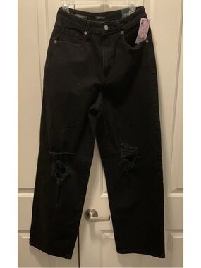Wild Fable Women’s Highest Rise Baggy Distressed Black Demin Jeans Size 6/28 NWT